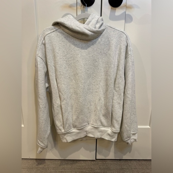 Athleta Cozy Karma Hoodie Sweatshirt Fog Grey Heather - Picture 4 of 8